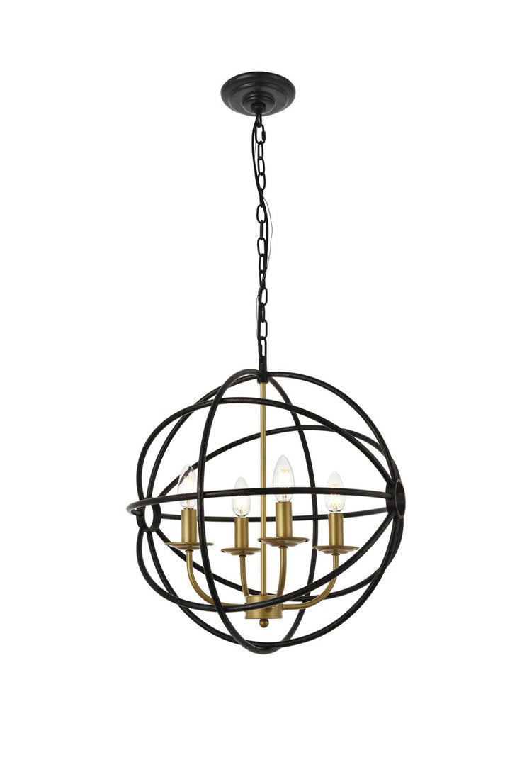 Elegant Octavia LD4006D18BRD Pendant Light - Brass And Dark Brown