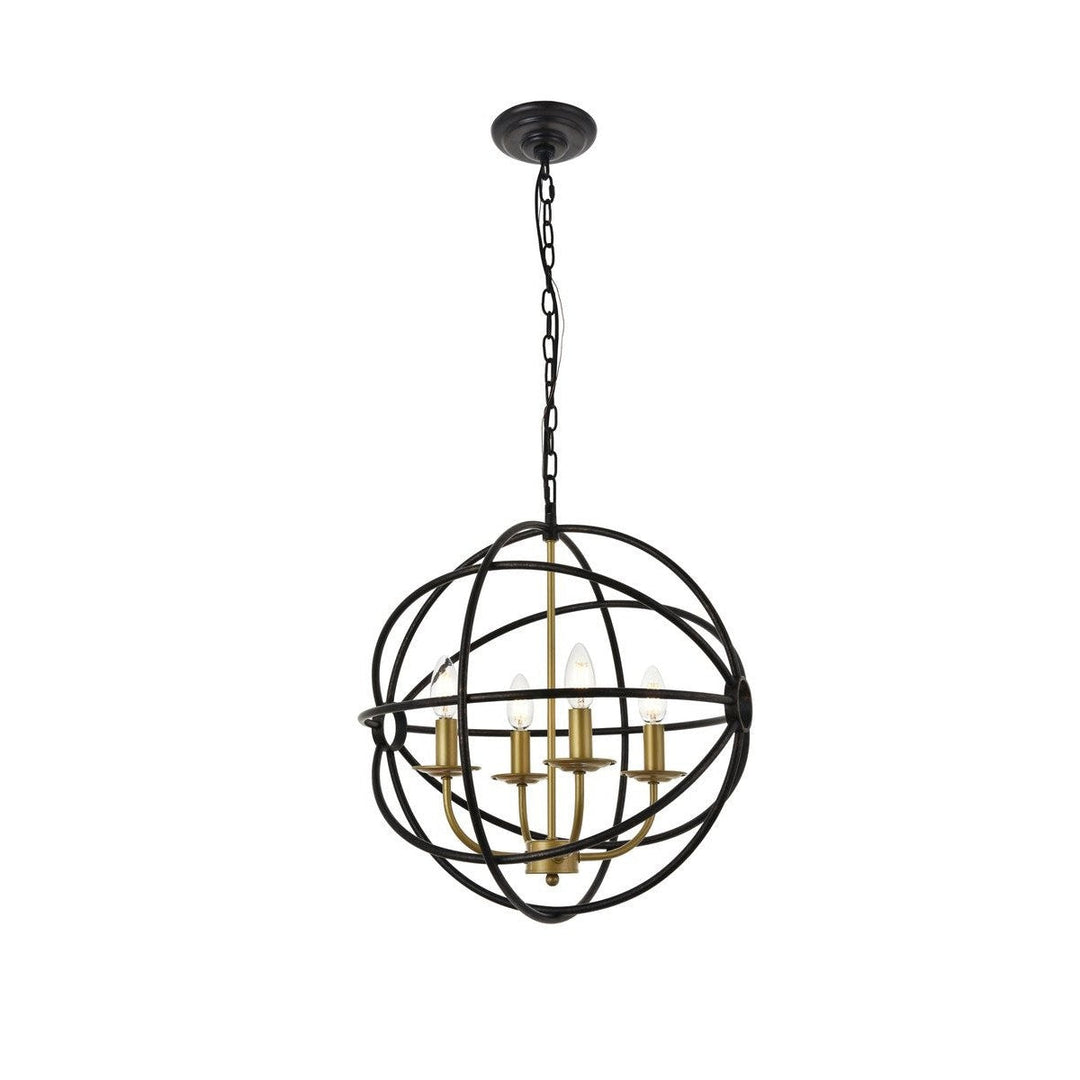 Elegant Octavia LD4006D18BRD Pendant Light - Brass And Dark Brown