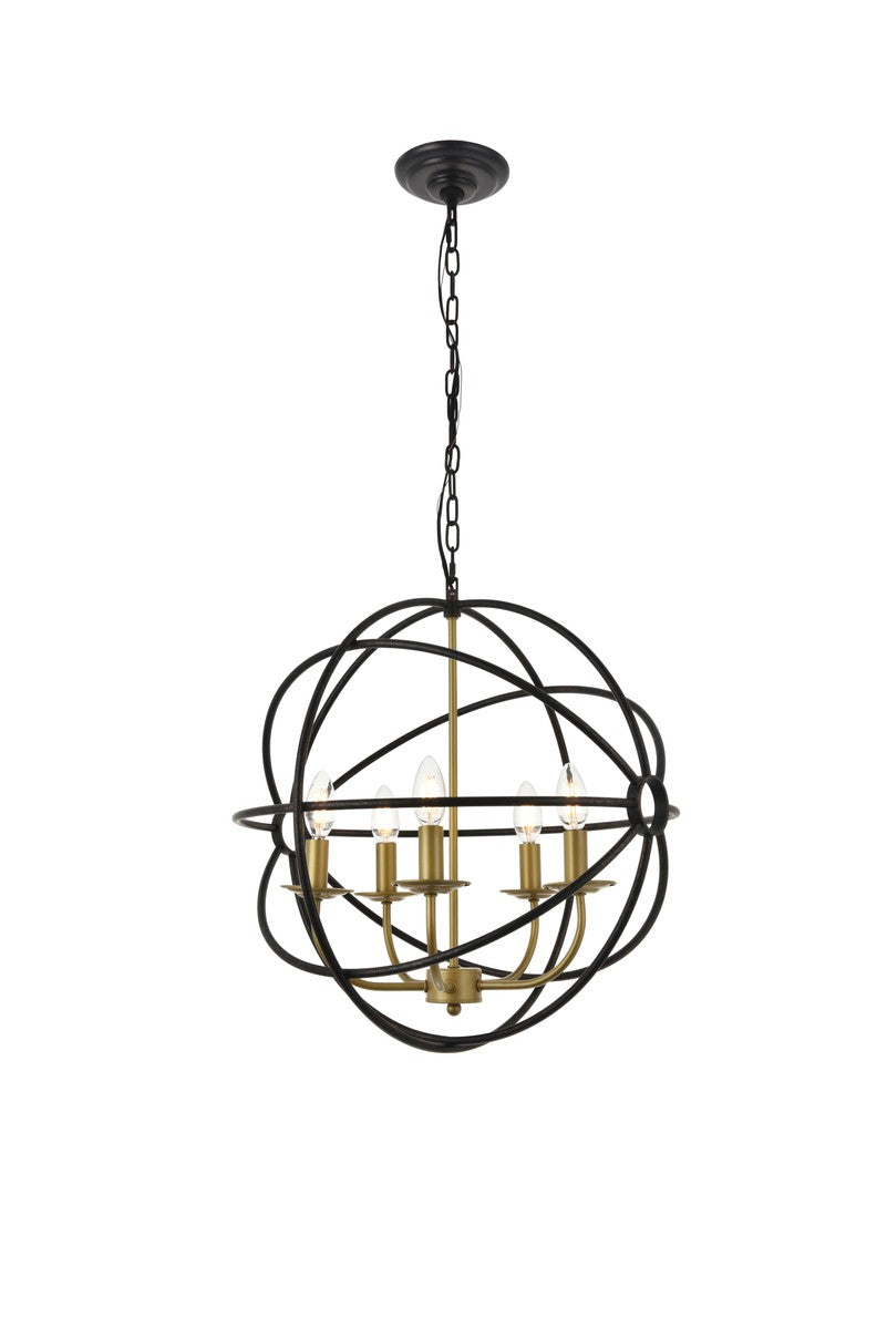 Elegant Octavia LD4006D20BRD Pendant Light - Brass And Dark Brown