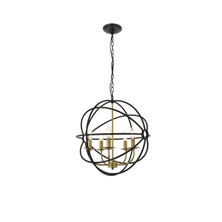 Elegant Octavia LD4006D20BRD Pendant Light - Brass And Dark Brown