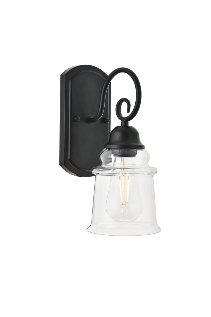 Elegant spire LD4007W5BK Wall Sconce Light - Black And Clear