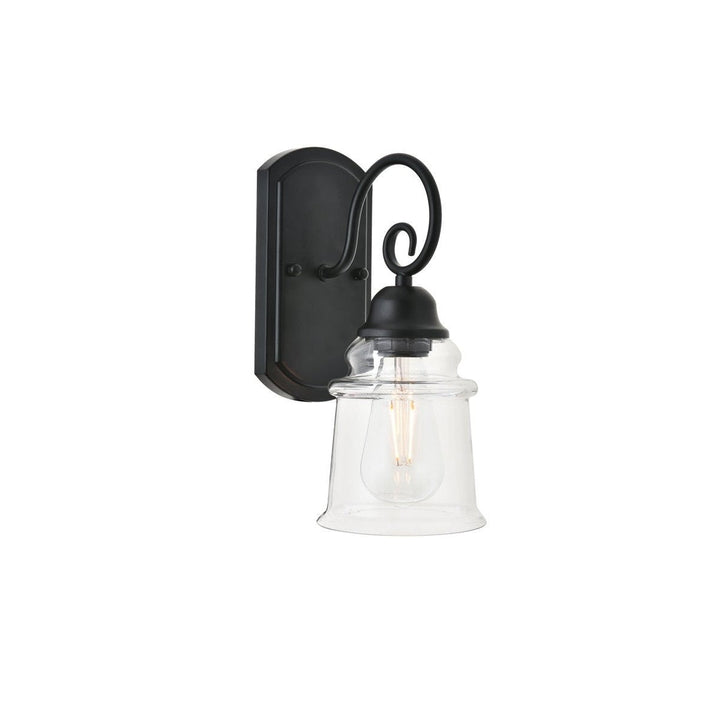 Elegant spire LD4007W5BK Wall Sconce Light - Black And Clear