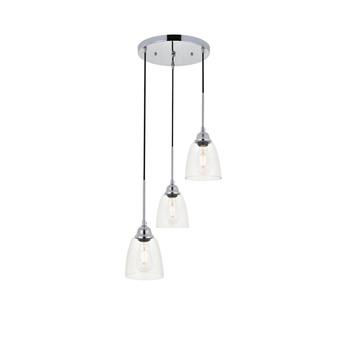 Elegant Felicity LD4013D16C Pendant Light - Chrome And Clear