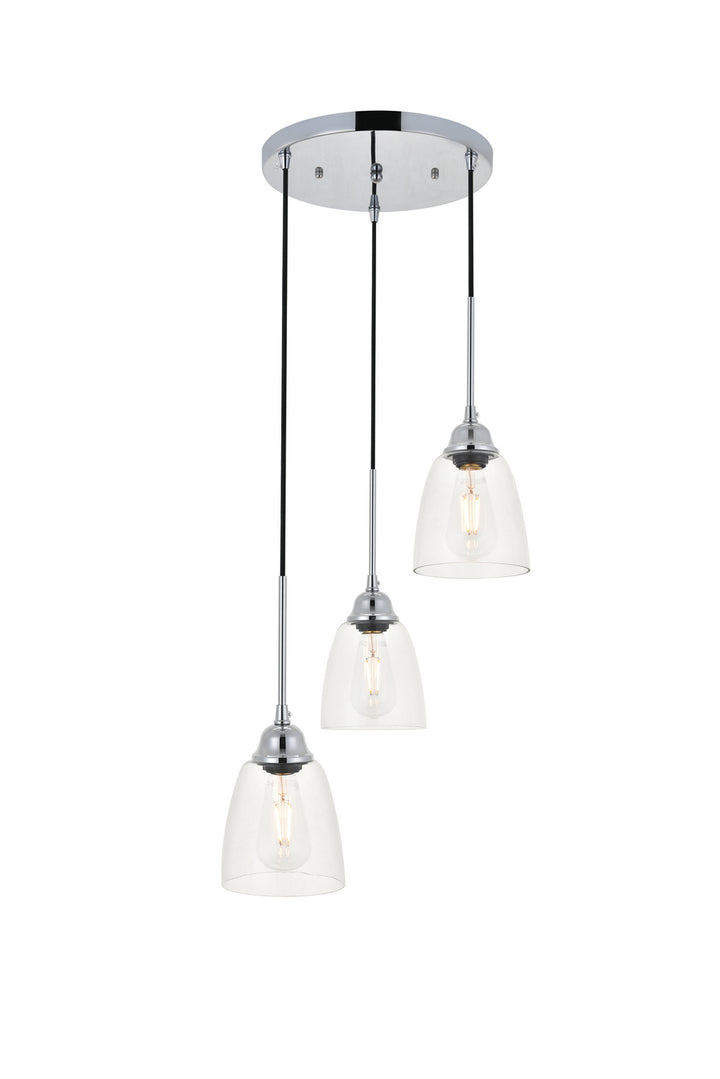 Elegant Felicity LD4013D16C Pendant Light - Chrome And Clear