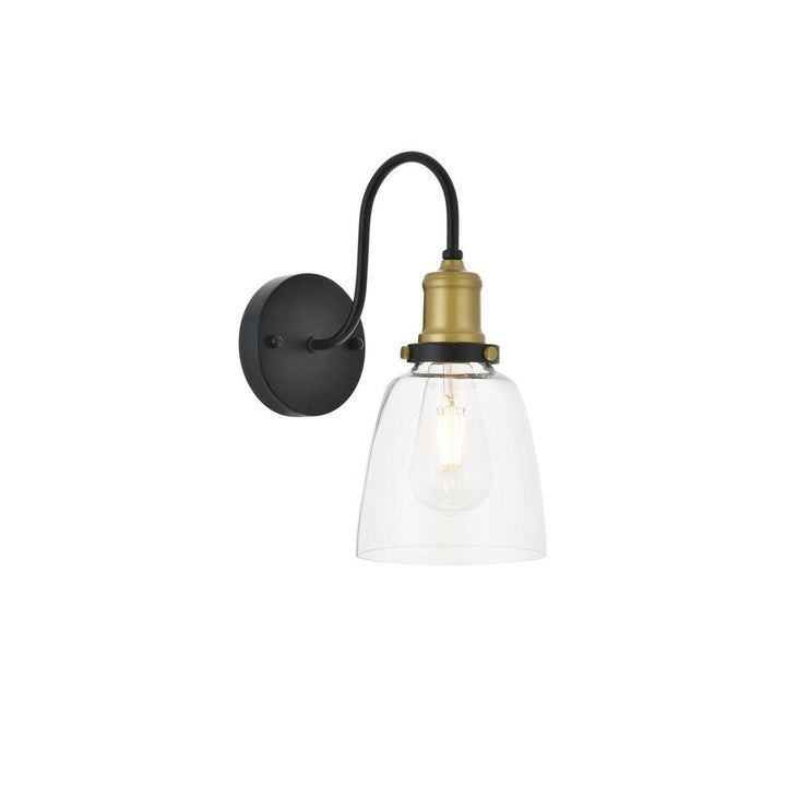 Elegant Felicity LD4013W6BRB Wall Sconce Light - Brass And Black And Clear