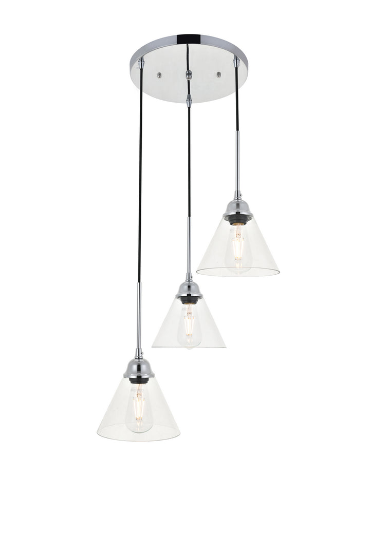 Elegant Histoire LD4017D18C Pendant Light - Chrome And Clear