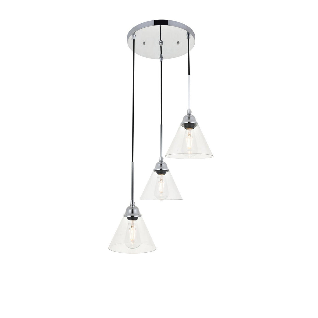 Elegant Histoire LD4017D18C Pendant Light - Chrome And Clear