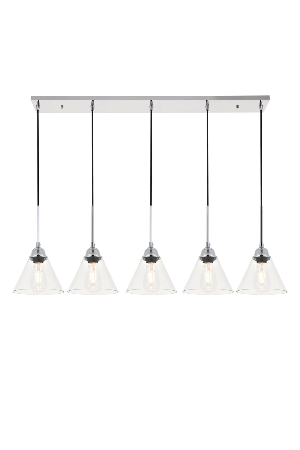 Elegant Histoire LD4017D48C Pendant Light - Chrome And Clear