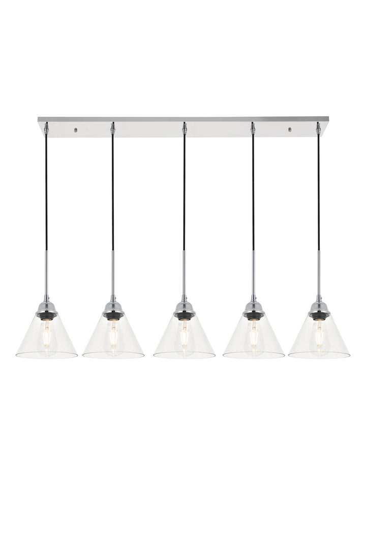 Elegant Histoire LD4017D48C Pendant Light - Chrome And Clear