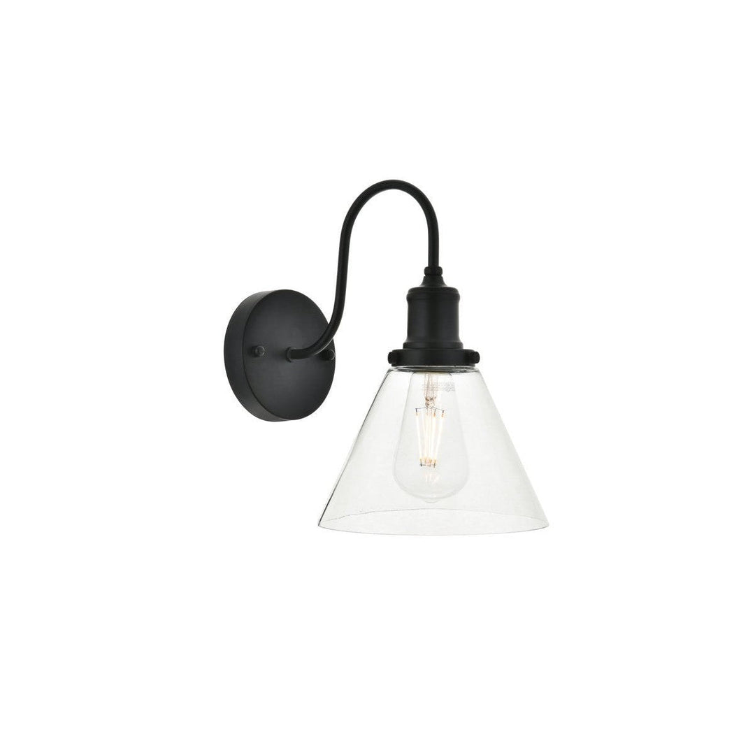 Elegant Histoire LD4017W7BK Wall Sconce Light - Black And Clear