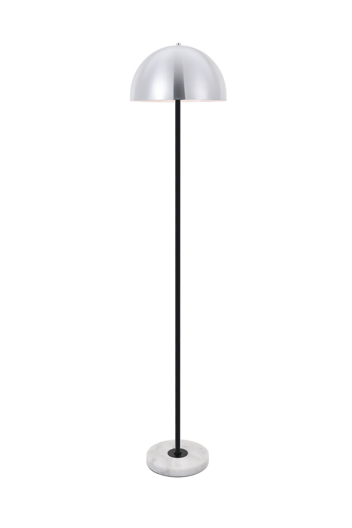 Elegant Lighting LD4027F14BN Forte One Light Floor Lamp Lamp Pewter, Nickel, Silver