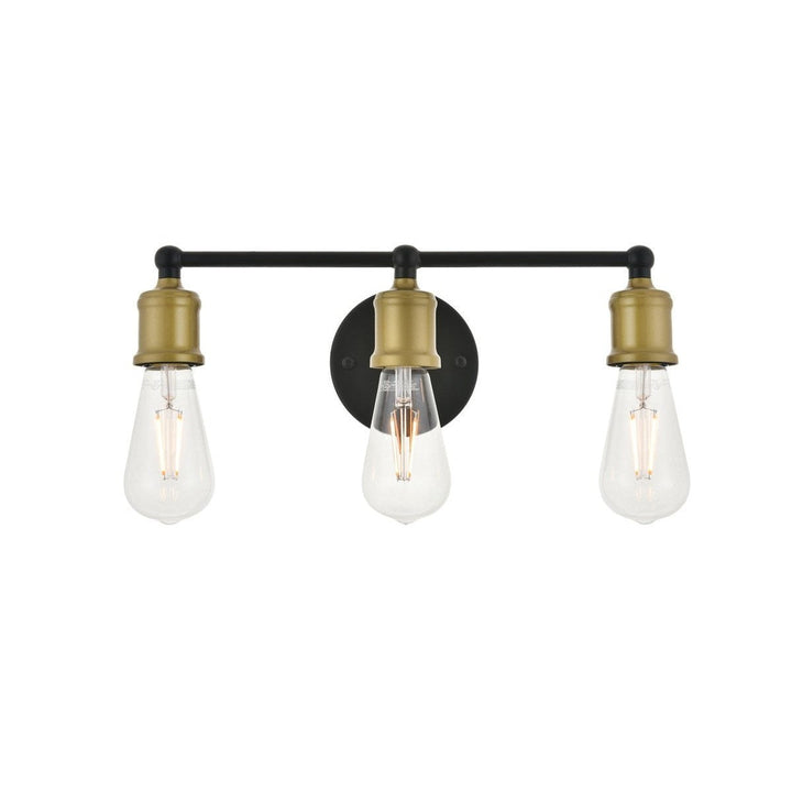 Elegant Serif LD4028W16BRB Bath Vanity Light 16 in. wide - Brass And Black