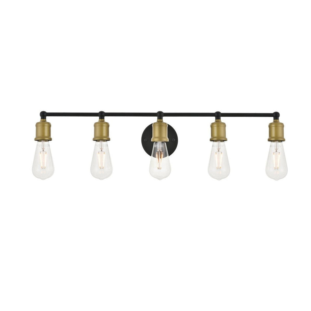 Elegant Serif LD4028W29BRB Bath Vanity Light 29 in. wide - Brass And Black