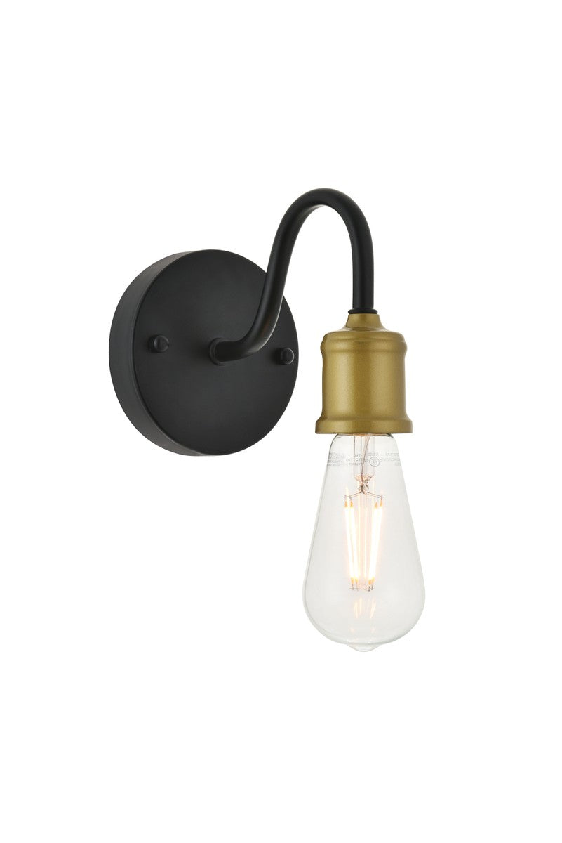 Elegant Serif LD4028W5BRB Wall Sconce Light - Brass And Black