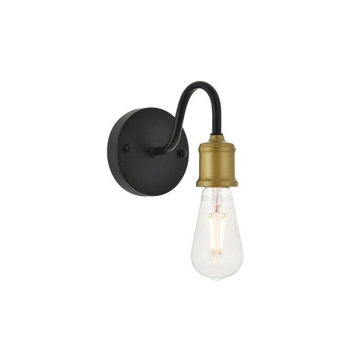 Elegant Serif LD4028W5BRB Wall Sconce Light - Brass And Black