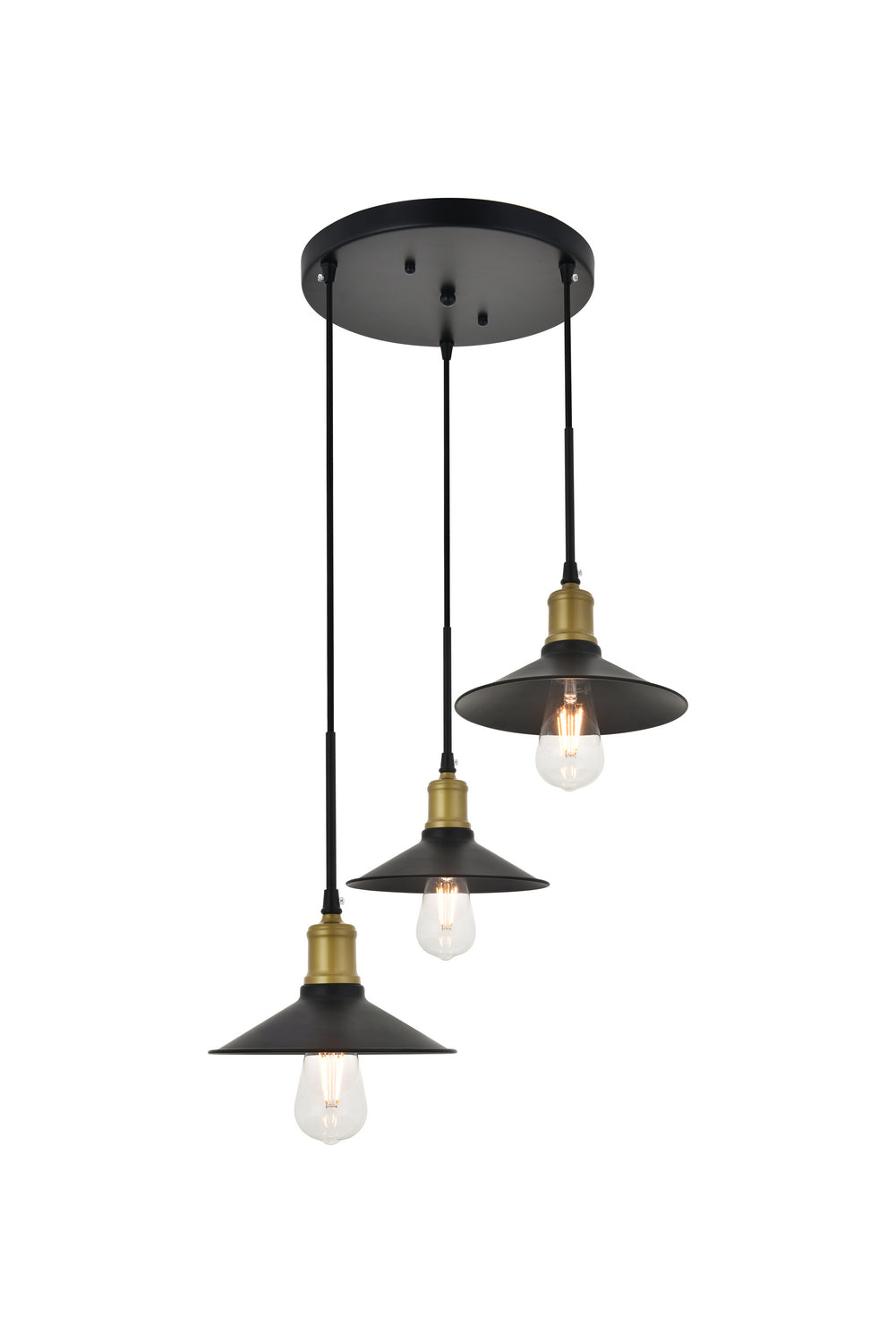 Elegant Etude LD4033D20BRB Pendant Light - Brass And Black