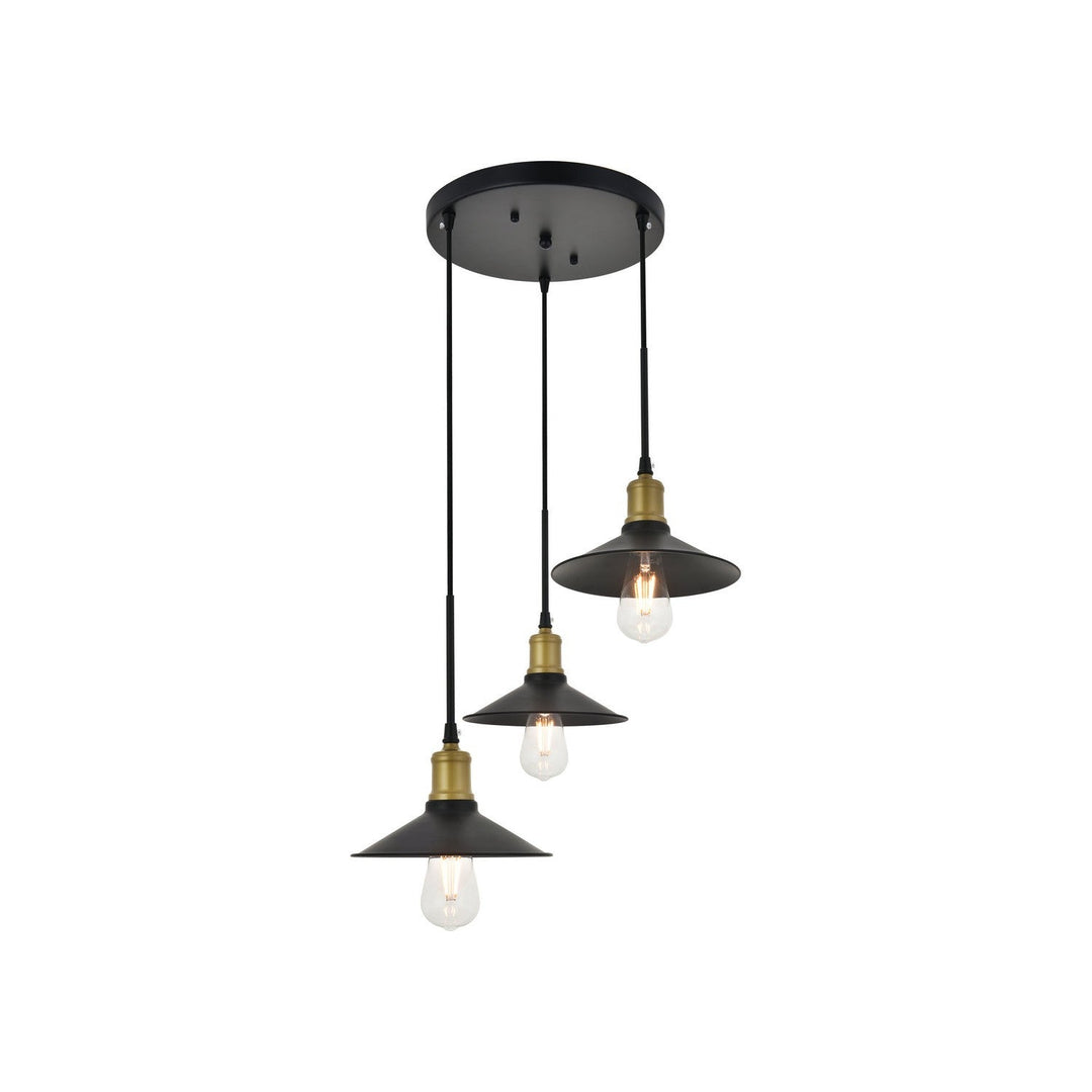 Elegant Etude LD4033D20BRB Pendant Light - Brass And Black