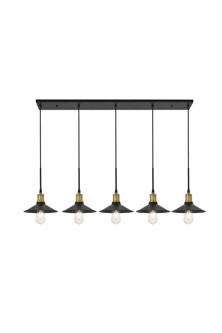 Elegant Etude LD4033D49BRB Pendant Light - Brass And Black