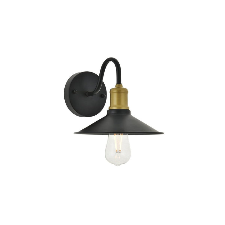 Elegant Etude LD4033W9BRB Wall Sconce Light - Brass And Black