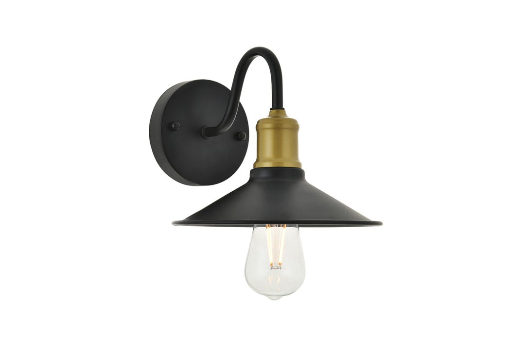 Elegant Etude LD4033W9BRB Wall Sconce Light - Brass And Black