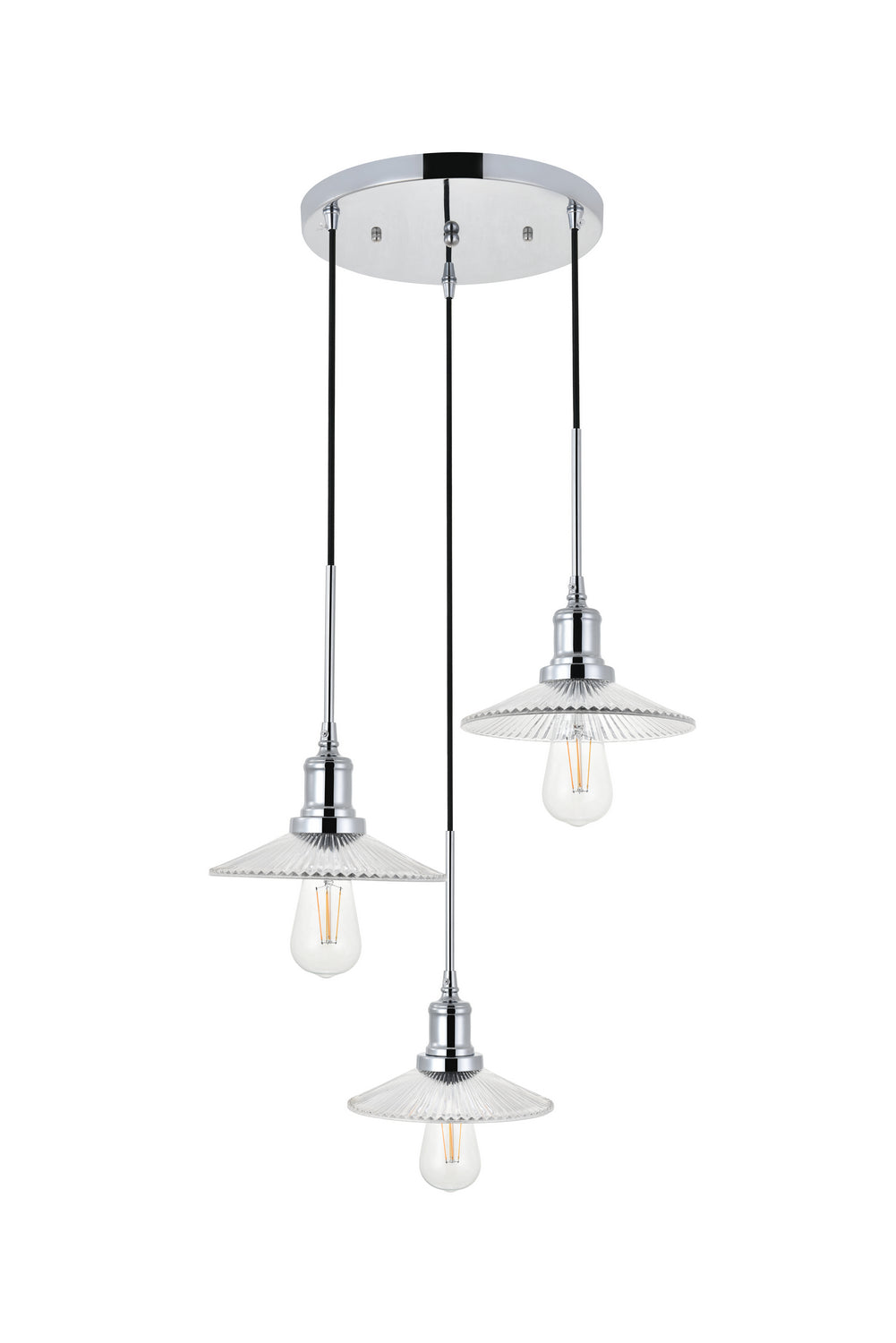 Elegant Waltz LD4040D19C Pendant Light - Chrome And Clear