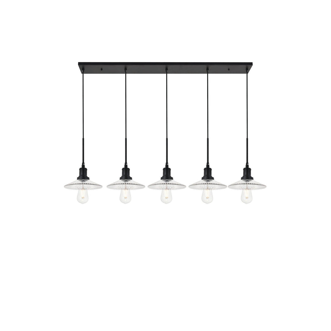 Elegant Waltz LD4040D48BK Pendant Light - Black And Clear