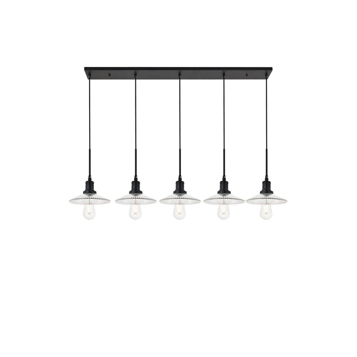 Elegant Waltz LD4040D48BK Pendant Light - Black And Clear