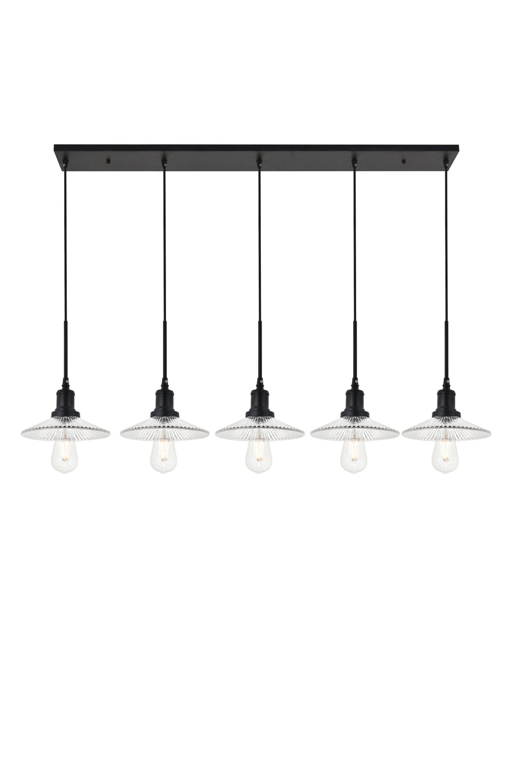 Elegant Waltz LD4040D48BK Pendant Light - Black And Clear