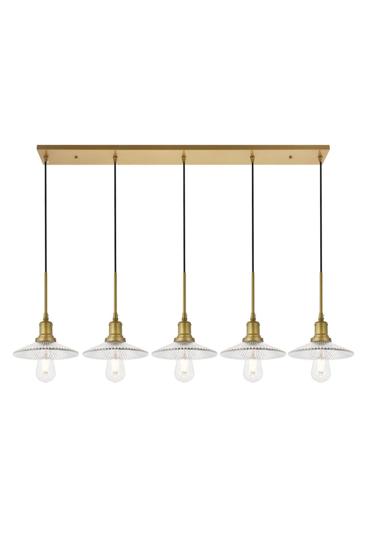 Elegant Waltz LD4040D48BR Pendant Light - Brass And Clear