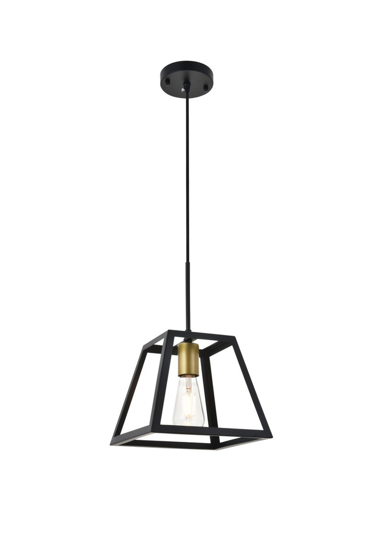 Elegant Resolute LD4061D10BRB Pendant Light - Brass And Black