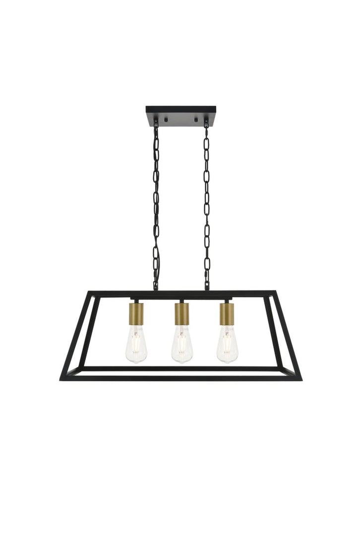 Elegant Resolute LD4061D25BRB Pendant Light - Brass And Black