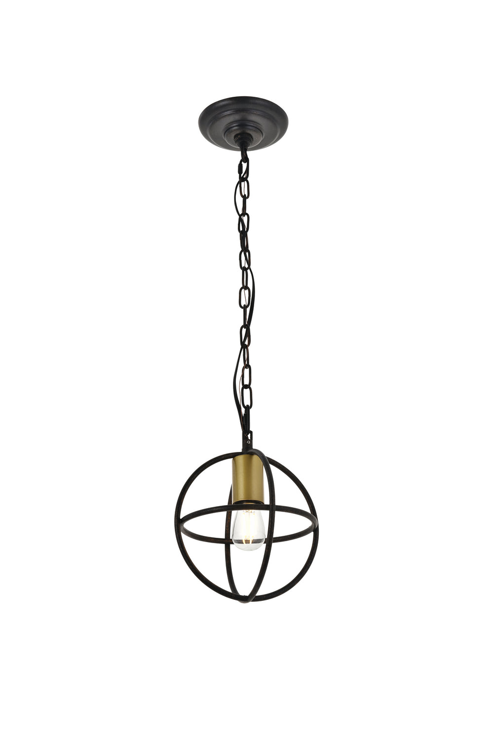 Elegant Octavia LD4067D8BRD Pendant Light - Brass And Dark Brown