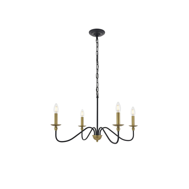 Elegant Rohan LD5006D30BRB Chandelier Light - Matte Black And Brass