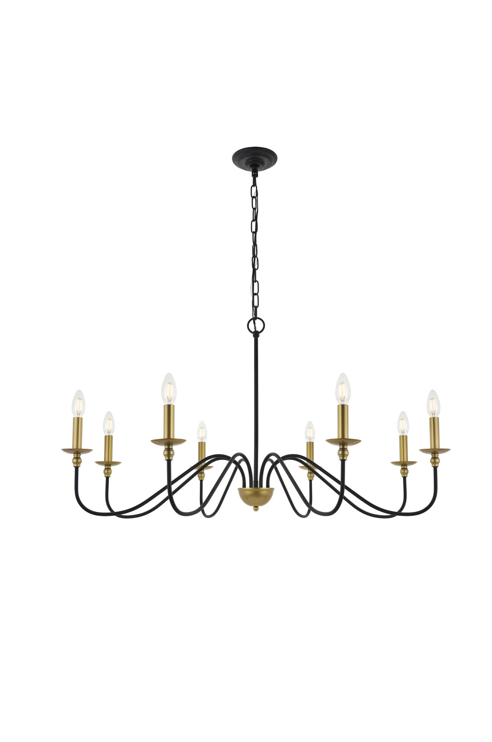 Elegant Rohan LD5006D42BRB Chandelier Light - Matte Black And Brass