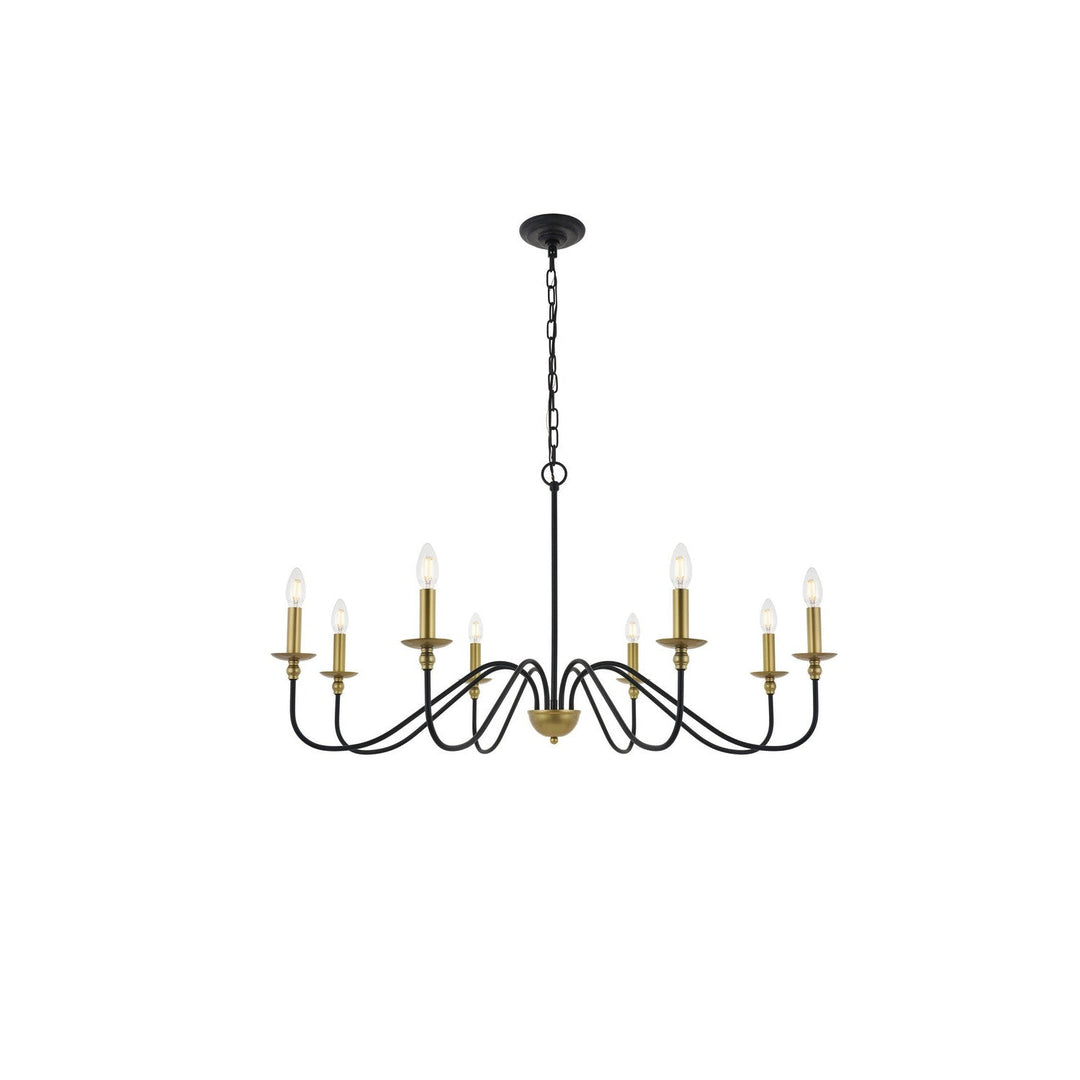 Elegant Rohan LD5006D42BRB Chandelier Light - Matte Black And Brass