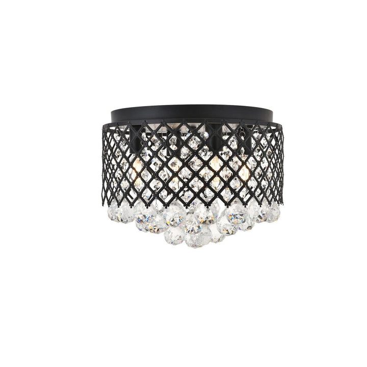 Elegant Tully LD5010F13MB Ceiling Light - Matte Black And Clear