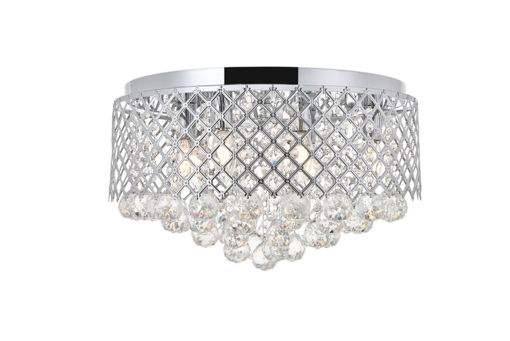 Elegant Tully LD5010F18C Ceiling Light - Chrome And Clear