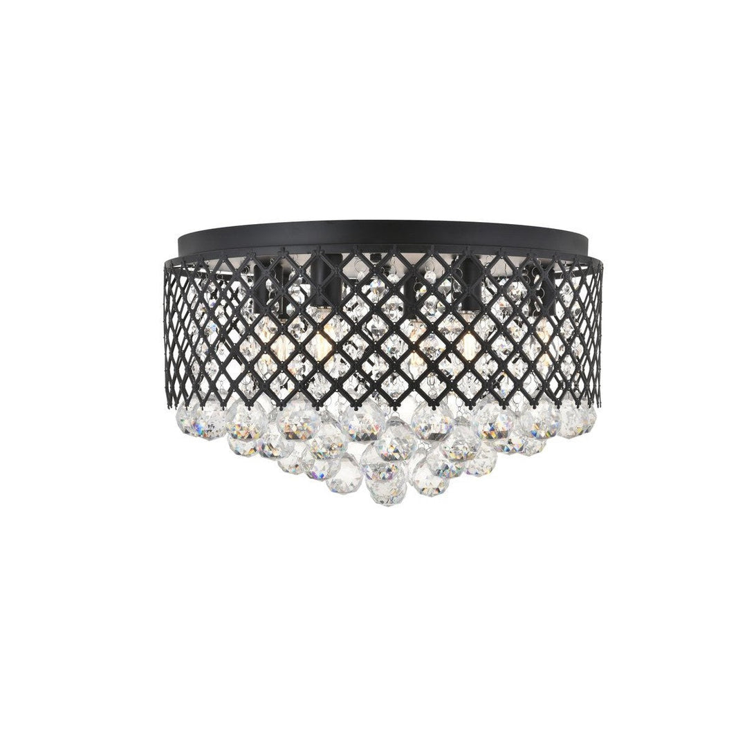 Elegant Tully LD5010F18MB Ceiling Light - Matte Black And Clear