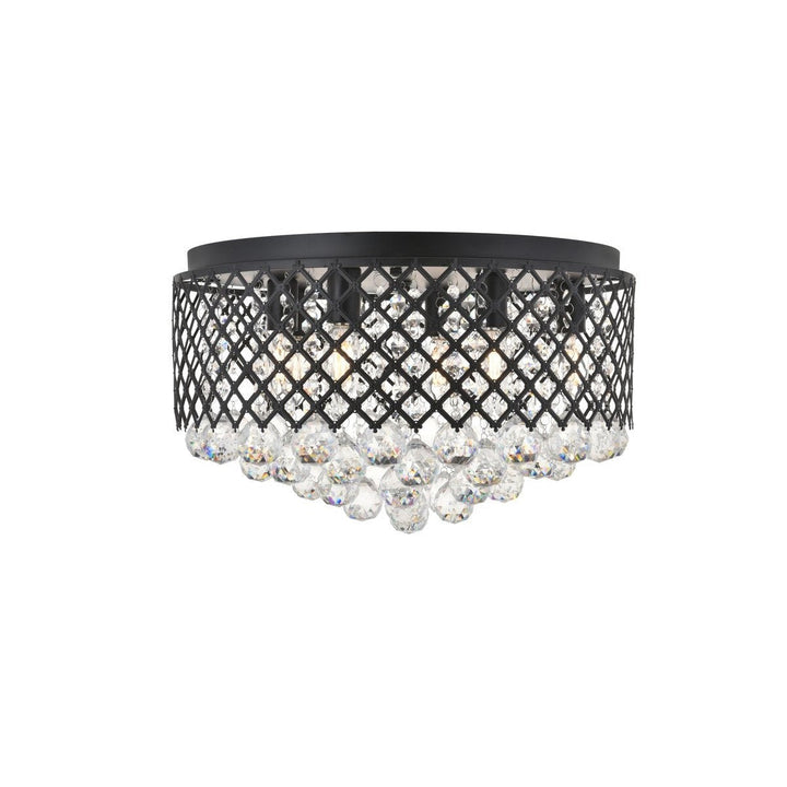 Elegant Tully LD5010F18MB Ceiling Light - Matte Black And Clear