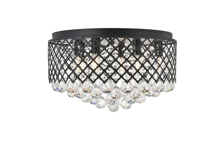 Elegant Tully LD5010F18MB Ceiling Light - Matte Black And Clear