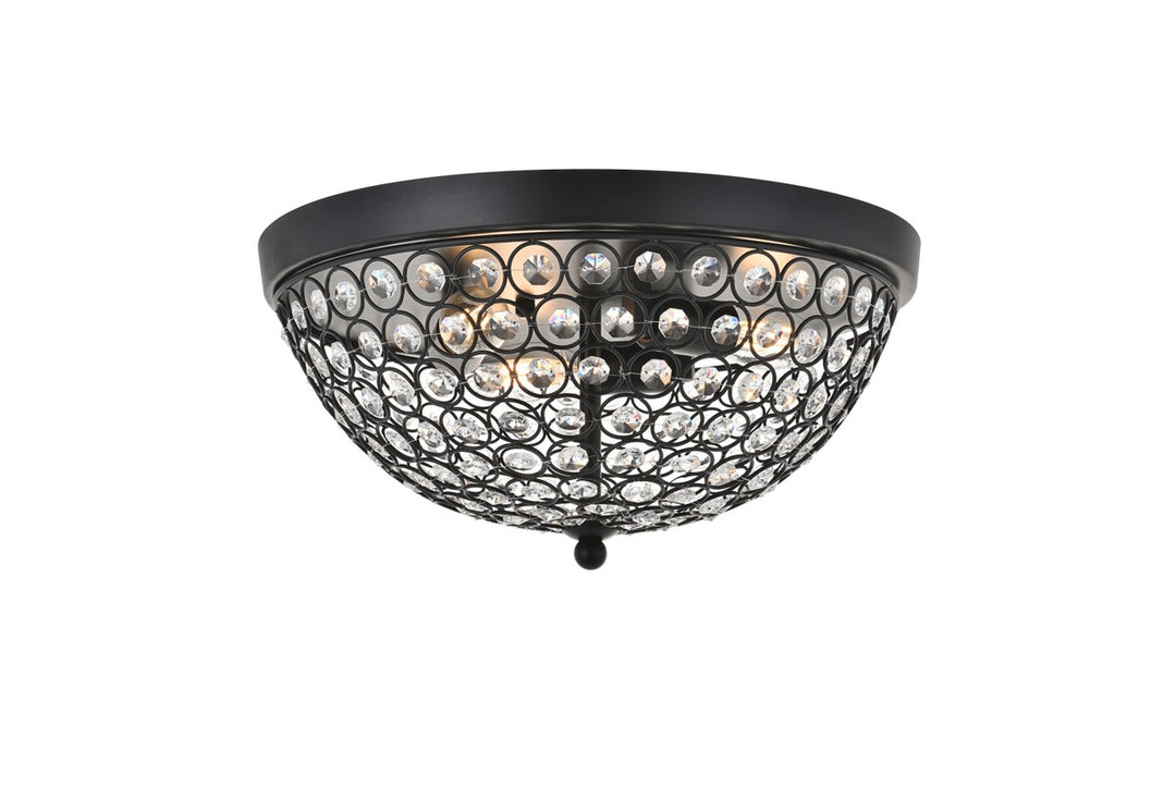 Elegant Taye LD5012F13MB Ceiling Light - Matte Black And Clear