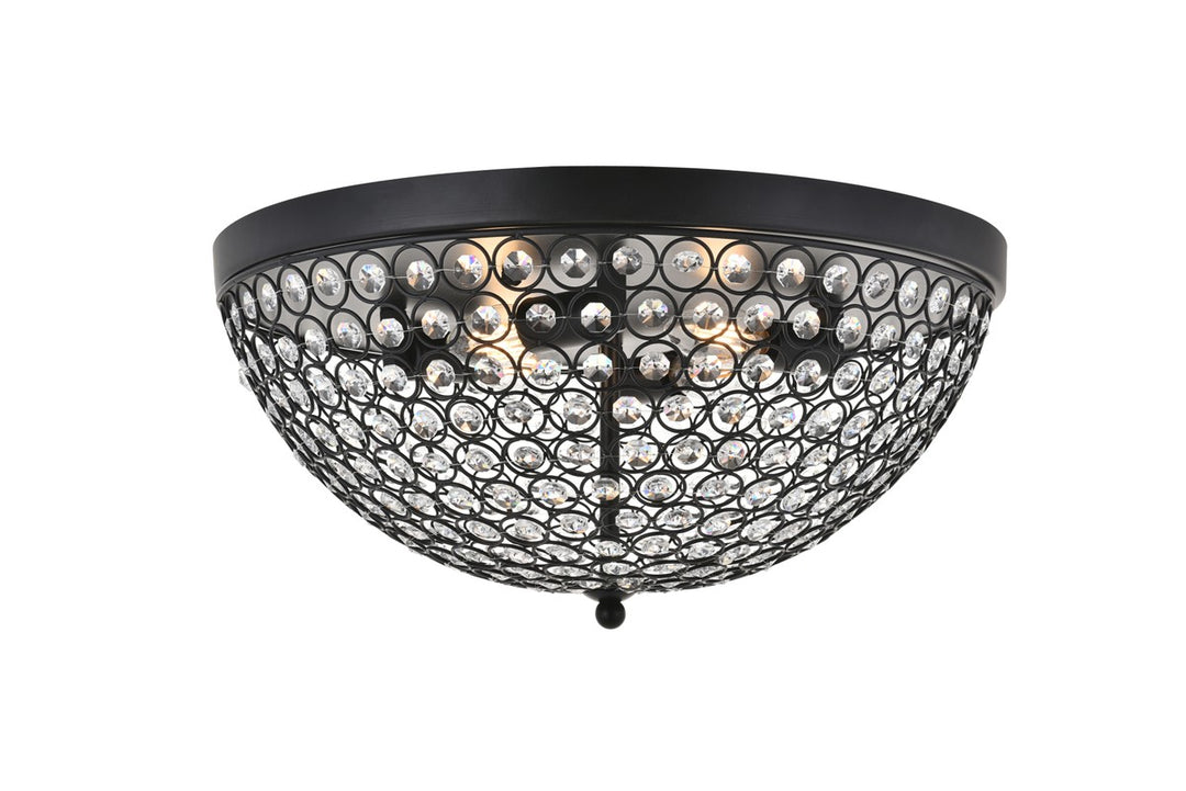 Elegant Taye LD5012F18MB Ceiling Light - Matte Black And Clear