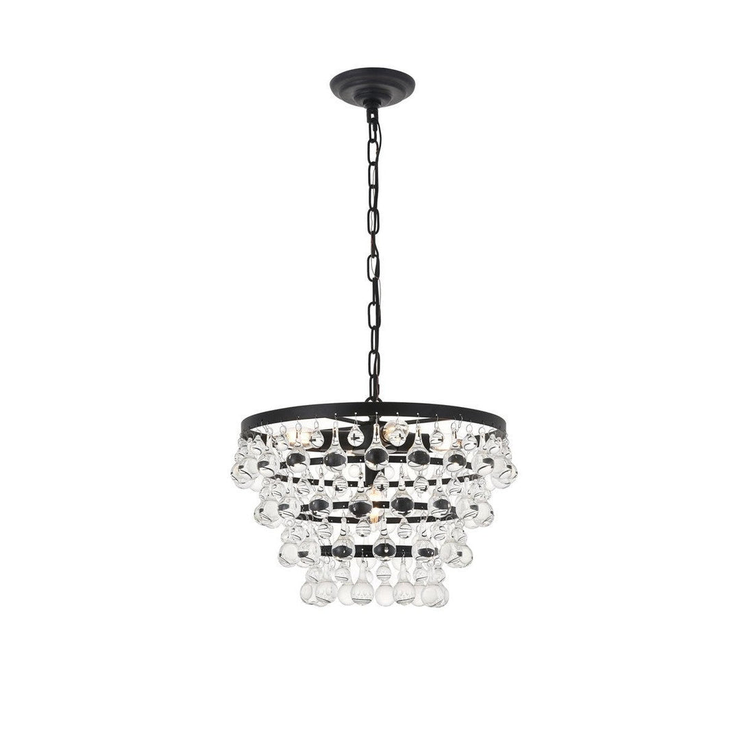 Elegant Kora LD5016D17BK Pendant Light - Black And Clear