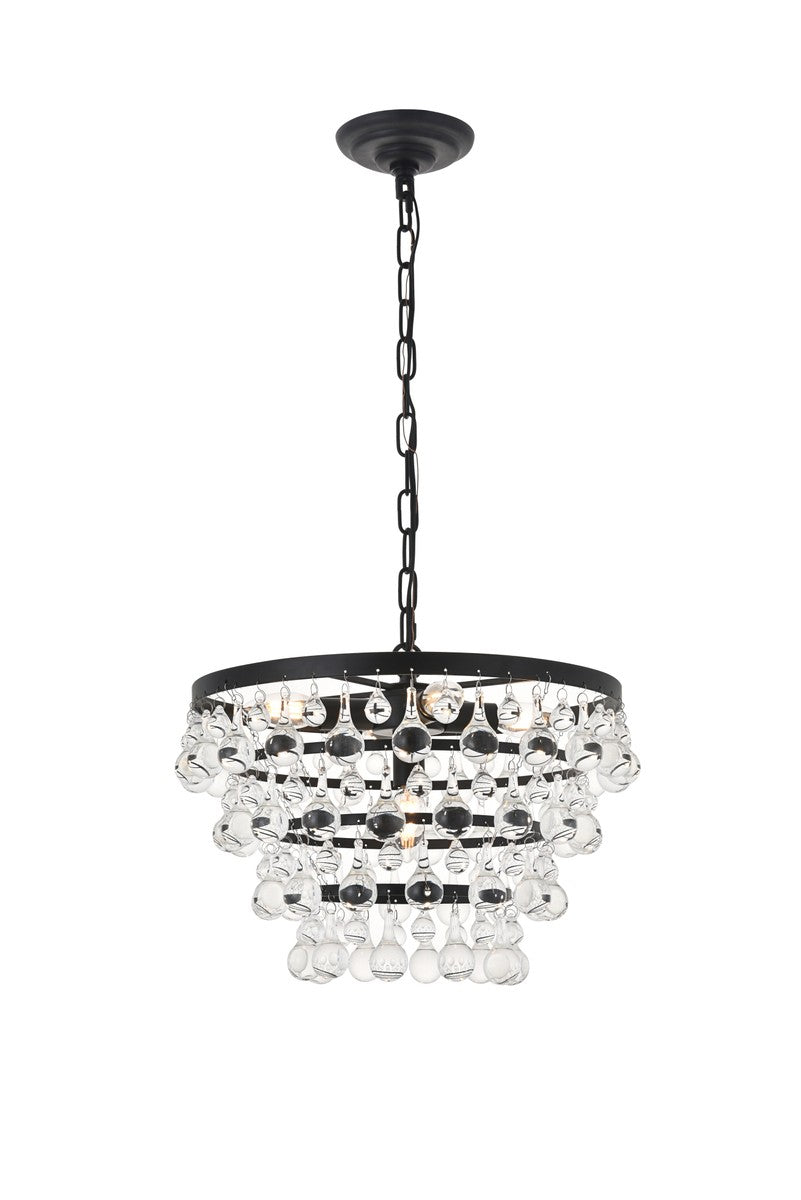 Elegant Kora LD5016D17BK Pendant Light - Black And Clear