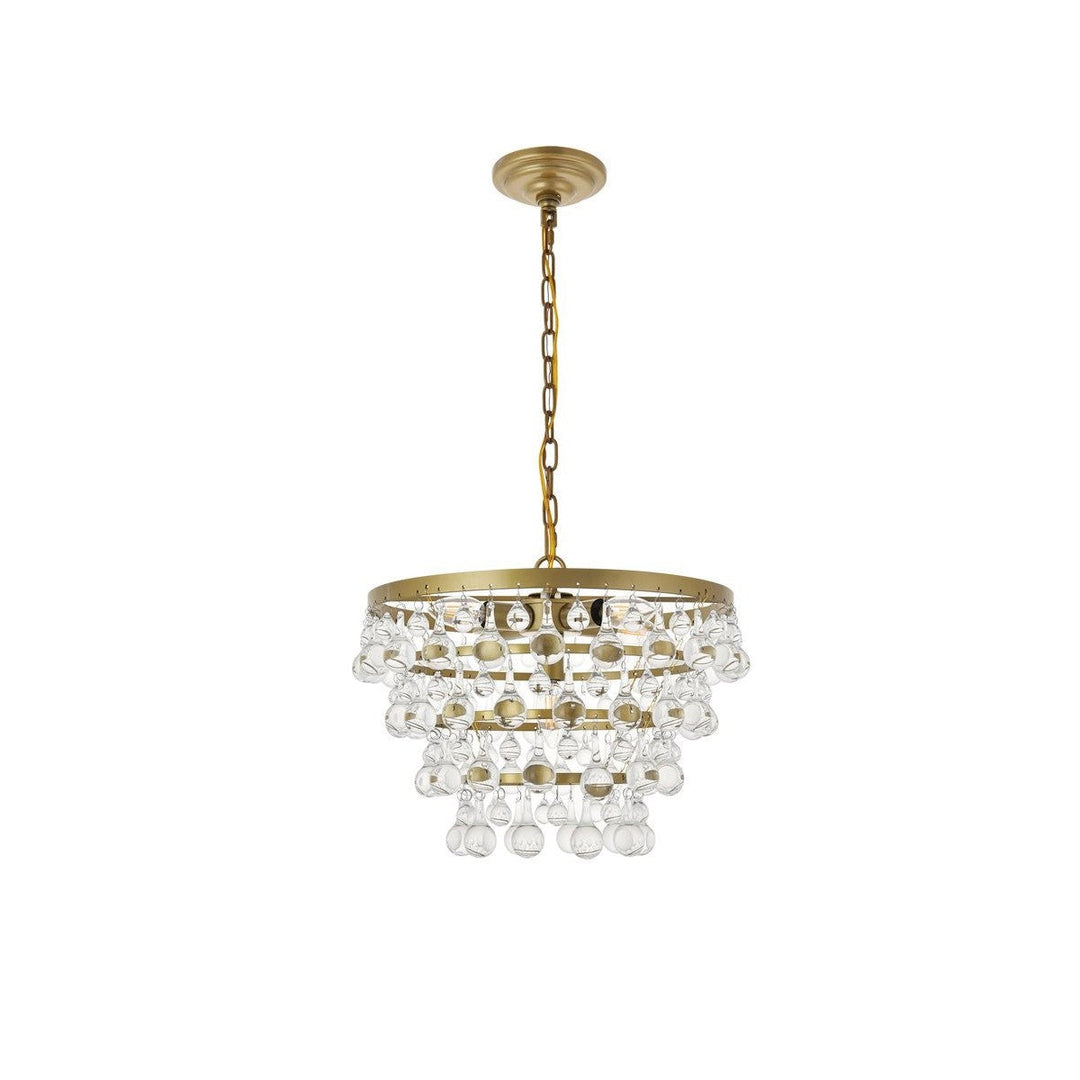 Elegant Kora LD5016D17BR Pendant Light - Brass And Clear