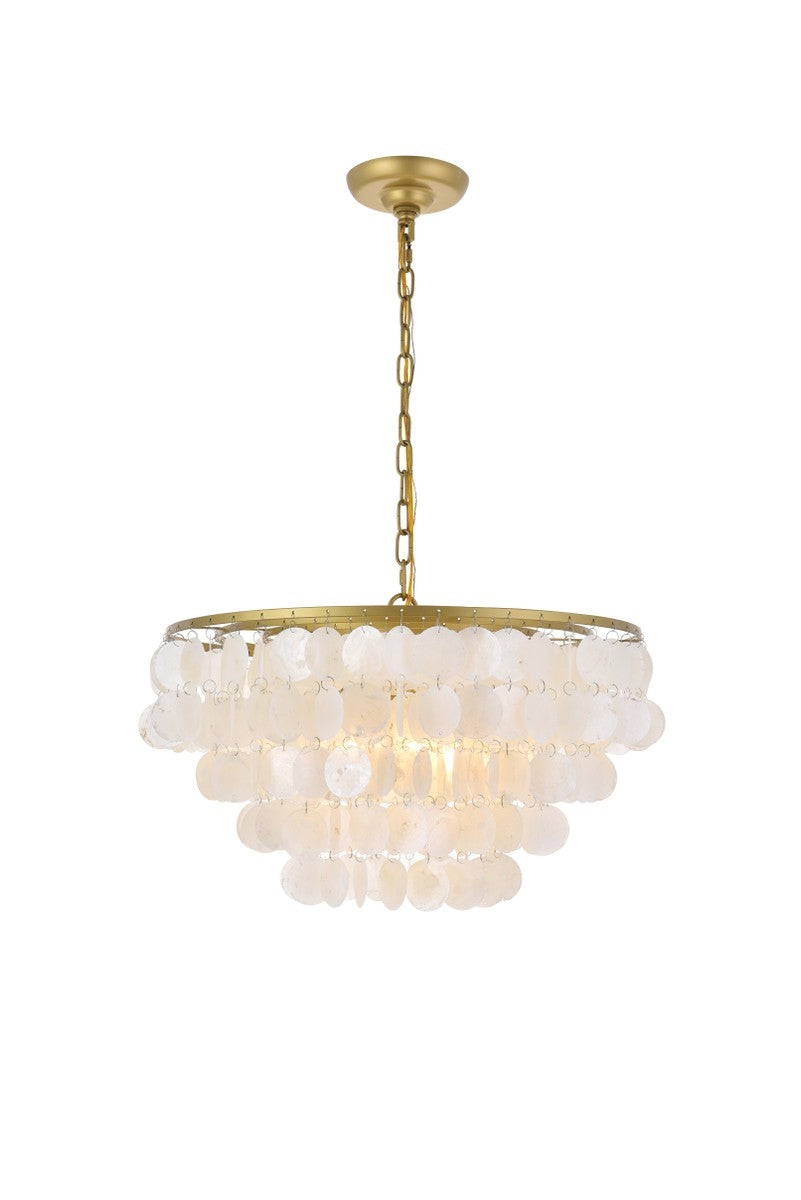 Elegant Selene LD5050D20BR Pendant Light - Brass And White