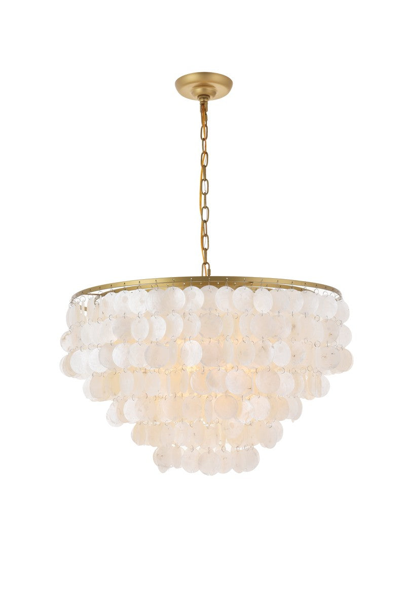 Elegant Selene LD5050D24BR Pendant Light - Brass And White