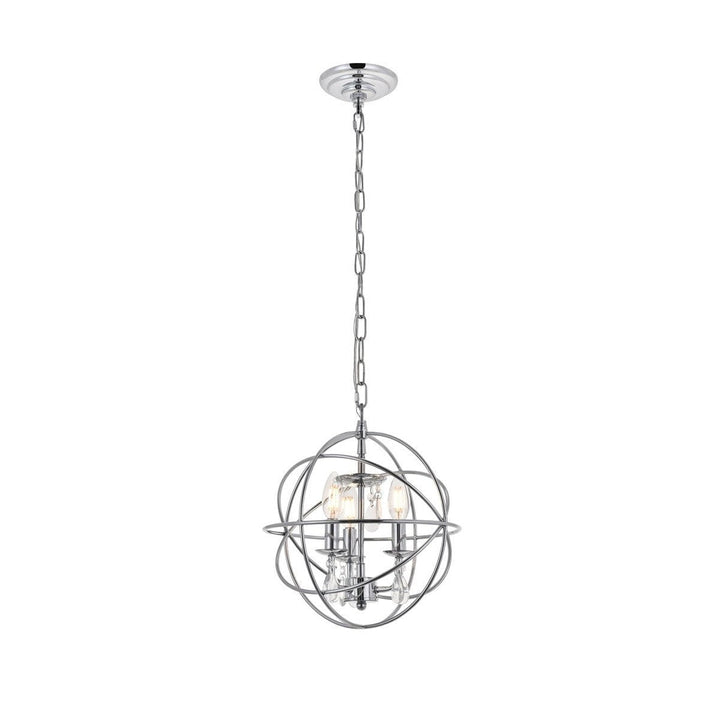 Elegant Wallace LD5055D12C Pendant Light - Chrome And Clear