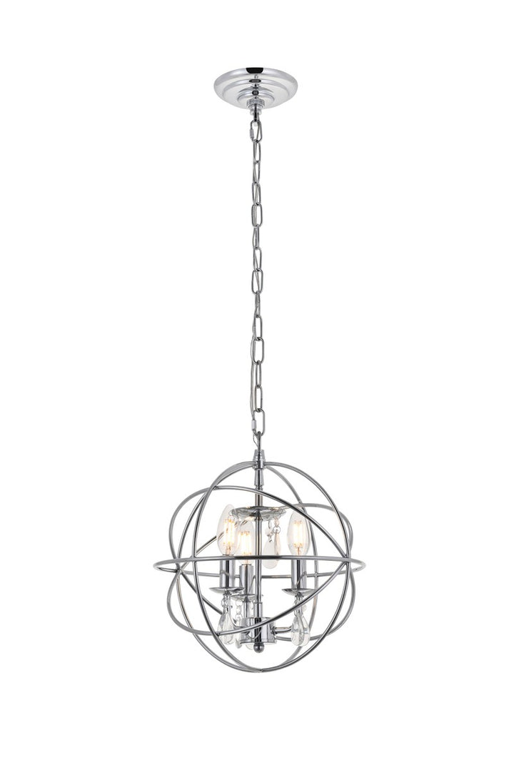 Elegant Wallace LD5055D12C Pendant Light - Chrome And Clear