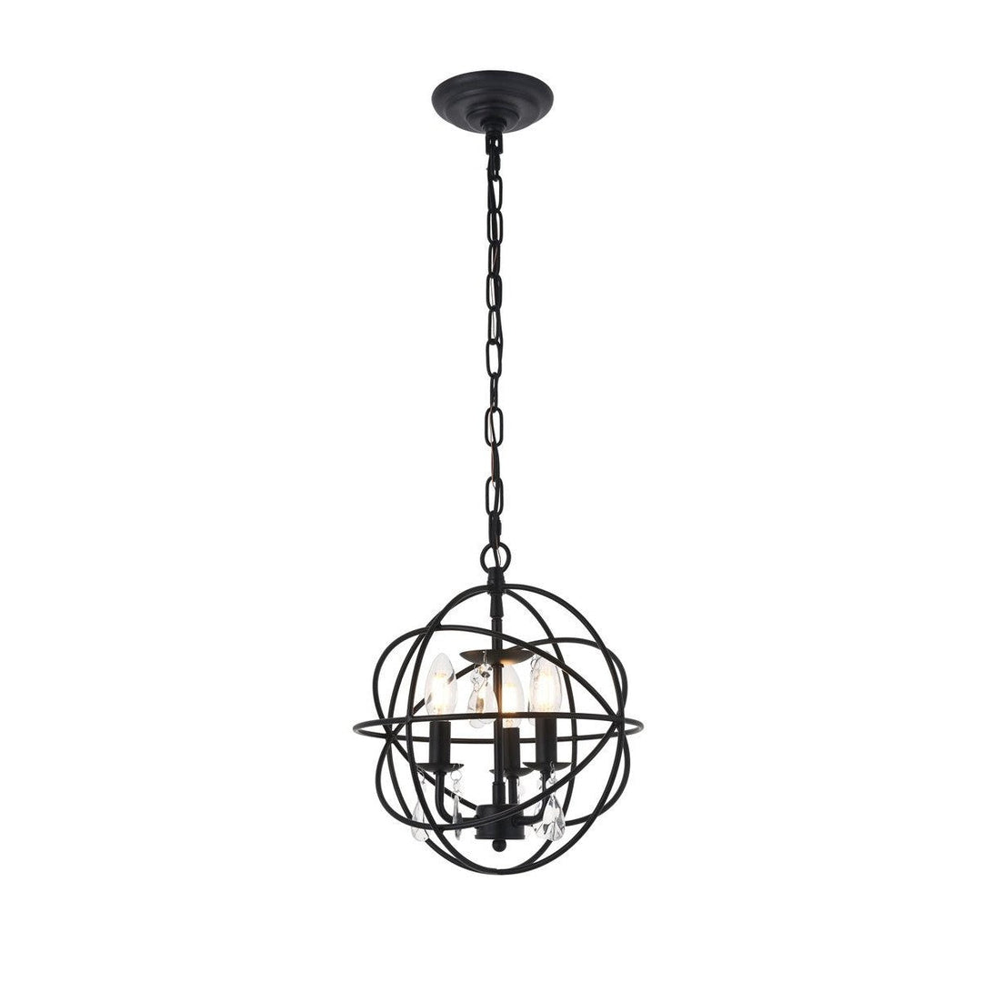 Elegant Wallace LD5055D12MB Pendant Light - Matte Black And Clear